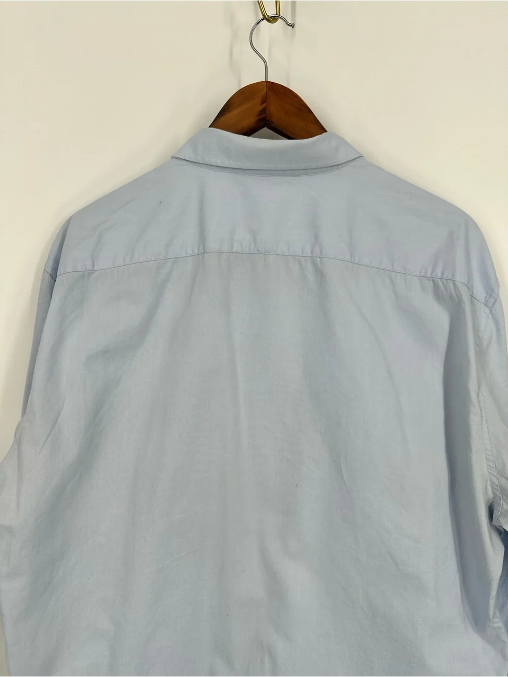 GUCCI French Cuff Vintage Pointed Collar Uniform Staff Dress Shirt Light Blue